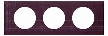 069443 Рамка Celiane Кожа/Текстиль Кожа пурпур 3-постовая Legrand фото