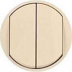 066201 Celiane Лицевая панель выключателя двойного, слоновая кость Legrand