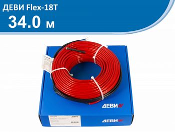 Нагревательный кабель  Flex-18T   615 Вт   230 В   34 м  Деви 140F1240R фото