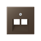A569-2PLUAMO АS 500 Мокко Накладка 2-ой наклонной ТЛФ/комп розетки Jung AS серия
