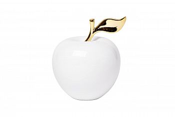 Статуэтка "Яблоко" белая с золотом 10*10*12,5см Garda Decor T1012 фото