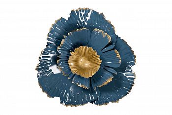 Декор настенный Цветок золотисто-голубой 23,5*23,5*6,4 Garda Decor 37SM-0848 фото