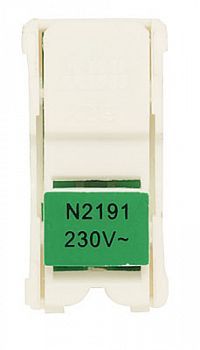 N2191 VD Блок светодиодной подсветки для 1-полюсных выключателей и кнопок, цвет цоколя зелёный, ABB фото