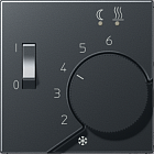 AFTR231PLANM А серия Антрацит Накладка для терморегулятора Jung с выносным датчиком для электрического теплого пола, 10A/230B