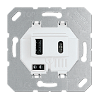 USB15CAWW Белая USB зарядное устройство с 1 гнездо USB типа A и 1 гнездо USB типа C Jung