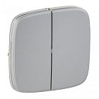 755027 Valena ALLURE. Лицевая панель для двухклавишного выключателя. Алюминий Legrand