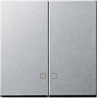 063126 Накладка двухклавишная с контрольными окнами Алюминий Gira