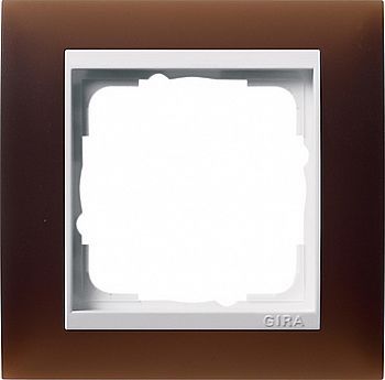 0211331 Рамка Event Темно-коричневый / Белый 1-постовая Gira фото