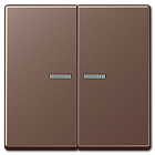 Двойная клавиша на выключатель, с окошком, мокко Mokka, Jung A серия A595KO5MO