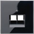 LS969-2UASW LS 990 Черный Накладка 2-ой наклонной ТЛФ/комп розетки Jung LS серия