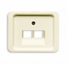 1710-0-2611 (1803-02-22G), Плата центральная (накладка) для 2-постовой телекоммуникационной розетки 0214, 0215, 0217, 0218, с полем для надписи, серия alpha nea, цвет слоновая кость, ABB