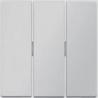 16656084 Клавиши для трехклавишного выключателя, Q.1/Q.3, цвет: алюминиевый, с эффектом бархата Berker