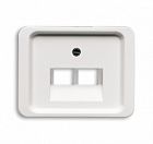 1753-0-8501 (1803-02-24), Плата центральная (накладка) для 2-постовой телекоммуникационной розетки 0214, 0215, 0217, 0218, с полем для надписи, серия alpha nea, цвет белый матовый, ABB