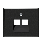 SL569-2UASW SL 500 Черный Накладка 2-ой наклонной ТЛФ/комп розетки Jung