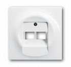 1753-0-9004 (1803-02-74), Плата центральная (накладка) для 2-постовой телекоммуникационной розетки 0214, 0215, 0217, 0218, с полем для надписи, серия impuls, цвет альпийский белый, ABB