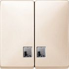MTN413544 2 клавиши с окном подсв бежевый Merten