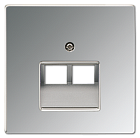 GCR2969-2UA LS 990 Блестящий хром Накладка 2-ой наклонной ТЛФ/комп розетки Jung LS серия