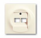 1753-0-0083 (1803-02-72), Плата центральная (накладка) для 2-постовой телекоммуникационной розетки 0214, 0215, 0217, 0218, с полем для надписи, серия impuls, цвет слоновая кость, ABB