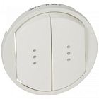 068004 Celiane Лицевая панель выключателя двойного с индикацией, белая Legrand