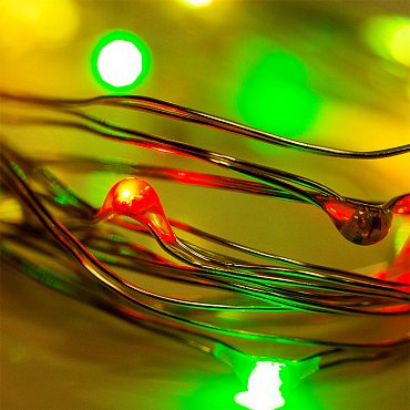 Гирлянда Роса 2 м, 20 LED, цвет свечения мультиколор, тонкий батарейный блок NEON-NIGHT NEON-NIGHT 303-009-1 фото