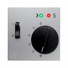 16721404 Центральная панель с регулирующей кнопкой, клавишей и линзами цвет: алюминий, матовый B.1/B.7 Glas Berker