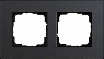 0212226 Рамка Esprit Linoleum-Multiplex Антрацит 2-постовая Gira фото