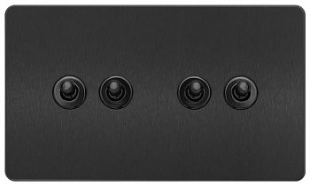 Тумблерный четырехклавишный выключатель T&J Electric Ultimate II Матовый чёрный G204-2-86-BQGE фото