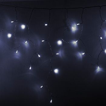 Гирлянда Айсикл (бахрома) светодиодный, 2,4 х 0,6 м, прозрачный провод, 230 В, диоды белые, 88 LED NEON-NIGHT NEON-NIGHT 255-055 фото