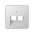 A569-2PLUAAL АS 500 Алюминий Накладка 2-ой наклонной ТЛФ/комп розетки Jung AS серия