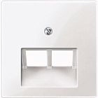 MTN296119 Центр. плата для мех-мов RJ45х2, белый Merten
