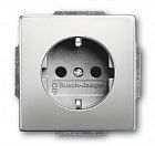 2013-0-5374 (20 EUCKS-866-500), Розетка SCHUKO 16А 250В с защитными шторками, серия pur/сталь, ABB