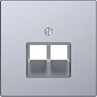 MTN4522-6036 D-life центральная накладка для розетки 2-ной RJ45, нерж. сталь Merten