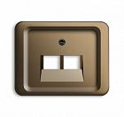 1753-0-8493 (1803-02-21), Плата центральная (накладка) для 2-постовой телекоммуникационной розетки 0214, 0215, 0217, 0218, с полем для надписи, серия alpha nea, цвет бронза, ABB